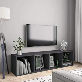 vidaXL BibliothÃ Que/Mueble TV Gris 143x30x36cm