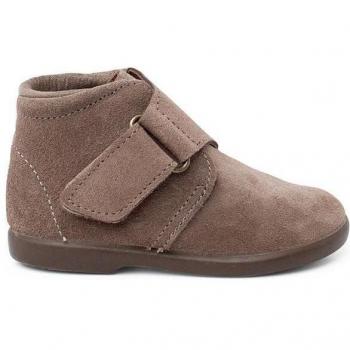 Botas de bebé niño de piel serraje con tira cruzada adherente