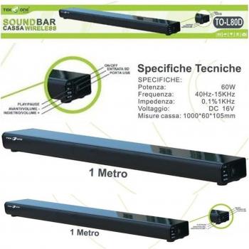 Barra de Sonido Subwoofer Home Cinema 5.1 60W con USB y TF