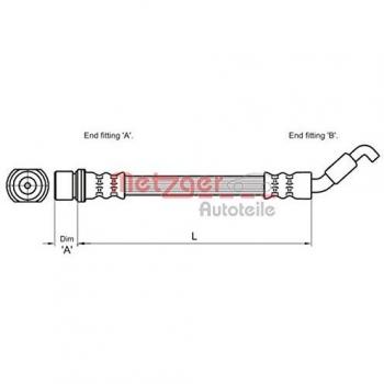Metzger 4110033 Tubo flexible de frenos