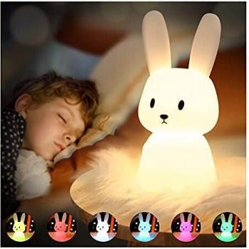 SOLIDEE Luz Nocturna Infantil Lampara Quitamiedos Infantil Lampara Bebe Con Carga USB y Conversión de 7 Colores Luz Función Temporizador Luz Noche Para Juguetes Niños Kawaii Decoración Habitación Niña