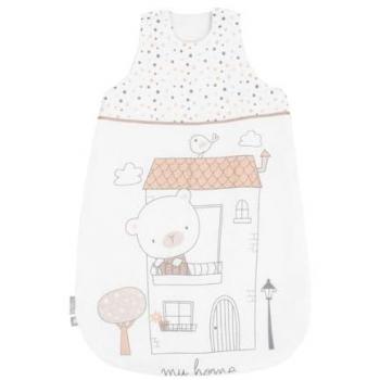 Saco de dormir de invierno 0-6 meses My Teddy Kikkaboo, 3,3 TOG, cremallera, largo 70 cm, color blanco