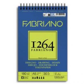 Bloc de Dibujo Fabriano 1264 A5 - 180 g - 30 Hojas - Pack de 5 unidades