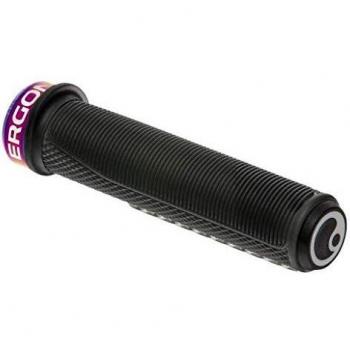 Puños Ergon GFR1 Factory Negro y Gris Oscuro, características: diseño ergonómico, material de alta calidad, absorción de impactos, compatible con bicicletas de montaña y urbanas