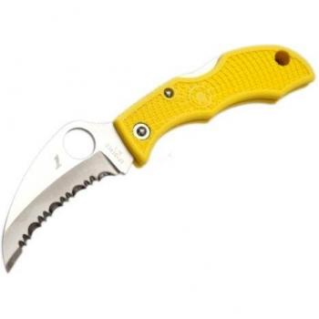 Spyderco LYL3HB Ladybug3 Hawkbill Salt H-1 - Navaja, color amarillo
