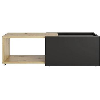Mesa de centro extensible color roble artesanal y negro FMD