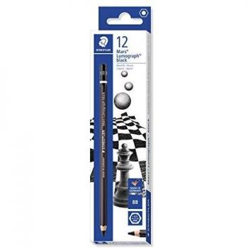 Staedtler Mars Lumograph 100B-8B. Pack de 12 lápices de dibujo de la misma graduación.