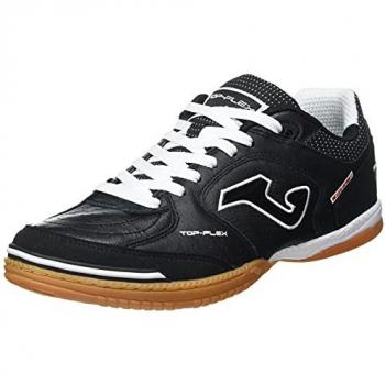 Zapatillas de fútbol sala Joma Top Flex 21 indoor negro hombre, características: suela de goma para pista cubierta, diseño ligero y flexible, refuerzo en la puntera, material transpirable, talla 47 EU