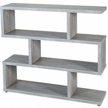 Estantería Zig Zag de 4 niveles Florida 6311 Blanco Mozart - Mueble para Salón, Separador de Ambientes y Recibidor