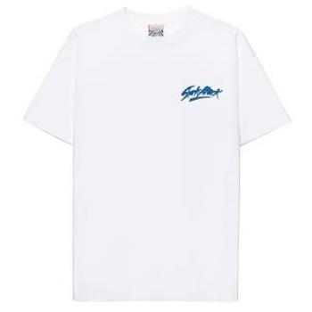 Camiseta Surf Casual Shark Attack I Feel Sick de Manga Corta, Ataque de Tiburón, Estilo Años 80, Adulto Unisex, Color Blanco (M)