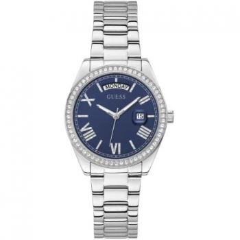 Guess Luna Stainless Steel Quartz Watch for Women with Crystal Accents