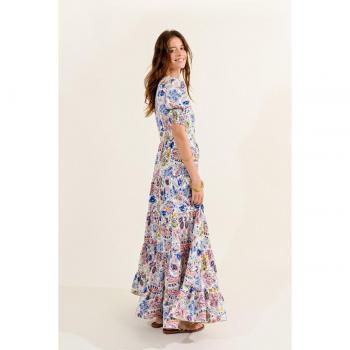 Vestido largo estampado flores multicolor de Molly Bracken