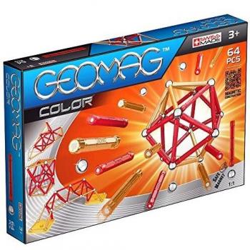 Geomag- Juego de Construcción, 64 Piezas, Color amarillo/naranja