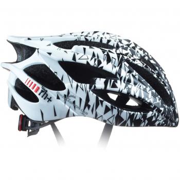 RH+ - Casco de Bicicleta ZW0 Shiny Asteroid Black-White Ground L/XL, Unisex para Adulto