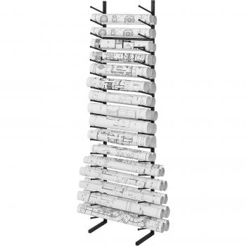 Vevor 16-Tier Vertical Blueprint Storage Rack for Hanging Posters and Roll Files, Holds 2 Rolls per Tier