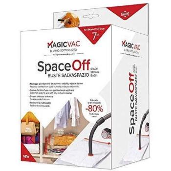 Bolsa de Almacenamiento al Vacío Magic Vac para Ropa - Set de 7 Piezas, Transparente