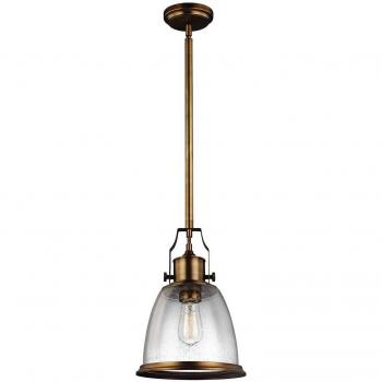 Colgante de techo Hobson de latón, 35,9 cm, cúpula mediana clara, casquillo E27