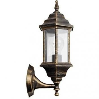 Aplique Ext.aluminio Pollux Peq.1xe27 Neg/oro Ip44 42x16x20 Cm