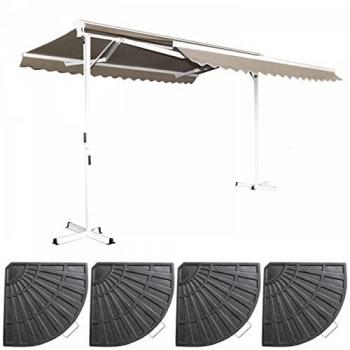 Toldo a dos aguas 3 x 4m con 4 losas pesadas color topo