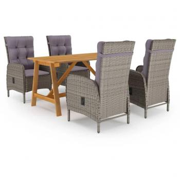 5-Piece Grey Garden Dining Set