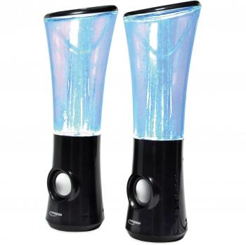Typhoon AquaDancerPro - Altavoces estéreo con 6 LED y control de volumen interruptor de encendido/apagado, negro