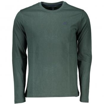 La Martina Elegant Crew Neck Green Tee with Embroidery - L