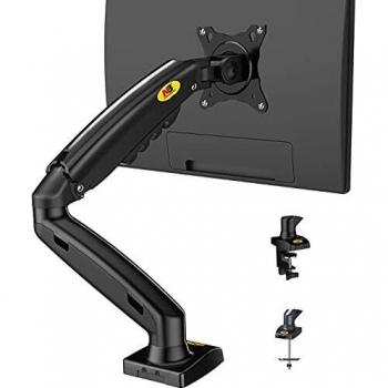 North Bayou Adjustable Monitor Desk Mount Stand Full Motion Swivel Arm with Gas Spring for 17-27 inch Displays, 4.4 to 14.3 lbs Weight Capacity