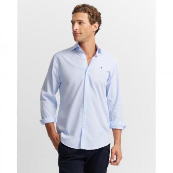 Silbon - Camisa de hombre slim cutaway cuadritos celeste sport