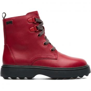 CAMPER Norte Smooth Leather Red Boots for Kids - Sizes 30 and 12