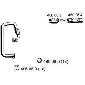 Tubo de escape ERNST 116572 para Volkswagen Transporter 3 Bus 750