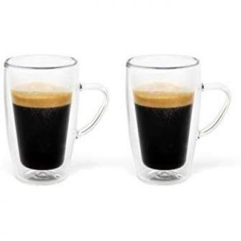 Bredemeijer Vaso de vidrio doble pared para espresso 100 ml, juego de 2