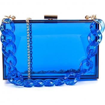 IRIA QUINTANA Elegante Clutch de metacrilato transparente con detalles sofisticados