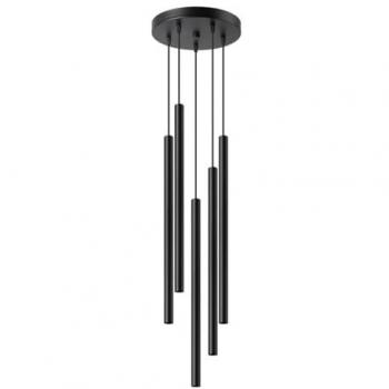 Lámpara de Techo Colgante Moderna Pastelo 5 Bombillas G9 Negro 110x25x25 cm