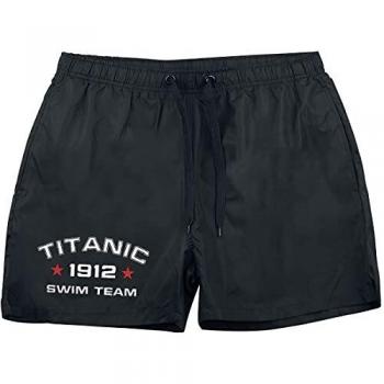 Titanic Swim Team Hombre Bañador Negro L, 100% poliéster/Microfibra,