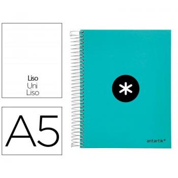 Cuaderno espiral A5 forrado Antartik 120 hojas liso color menta