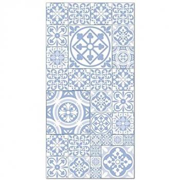 Alfombra Vinílica Hidráulica Talavera Azul 140x200 cm - Antideslizante e Ignífuga - Ideal para Cocina y Salón