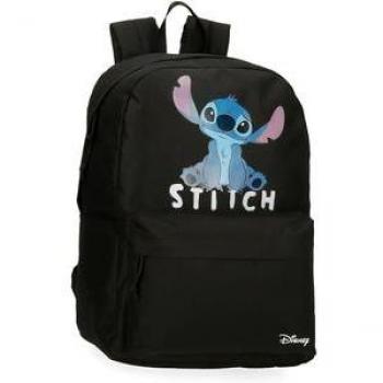 Mochila Escolar Disney Stitch Cute Negro Poliéster