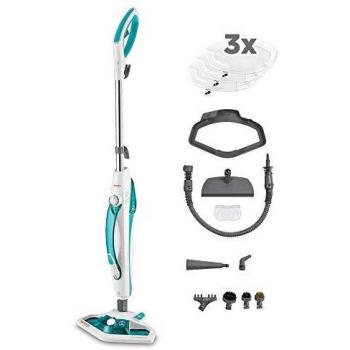 Polti Vaporetto SV450_DOUBLE - Escoba a vapor doble función con limpiador portátil, Mata y elimina el 99.9% * de virus, gérmenes y bacterias extra dotación de paños, cepillo Vaporforce, 13 accesorios