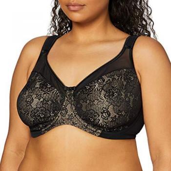 Berlei Women's Everyday Minimiser Underwired Lace Bra - Black Polyamide, Size 36G