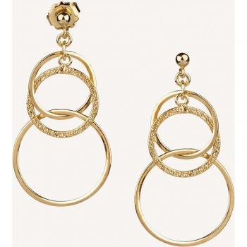 Pendientes Essentials Vidal & Vidal de oro 18 kt, aros calados, largos con 3 aros entrelazados