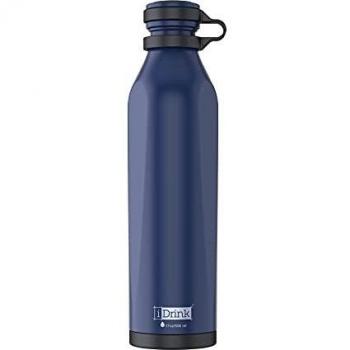 IDRINK® - b-evo Botella térmica revolucionaria, 3 paredes, botella de acero inoxidable con doble tapón, 500 ml