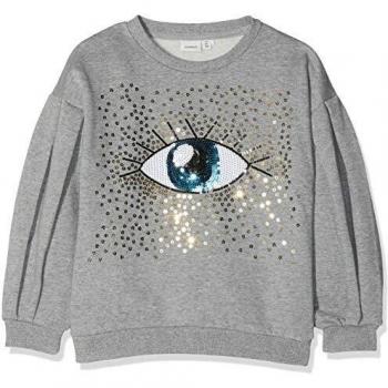 NAME IT Nkftia LS Sweat BRU Sudadera, Gris, 134