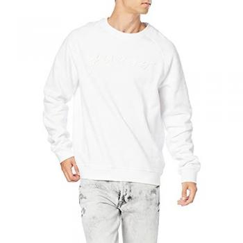 Organic Cotton XL White Men's Sweater with Embroidery