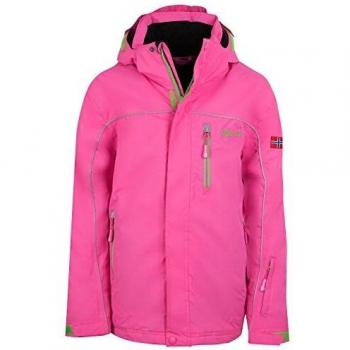 Trollkids Chaqueta para Nieve y esquí Holmenkollen XT, Color Rosa Brillante/Verde Talla 2 años