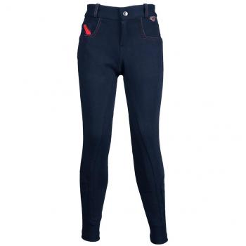 Rojo caballo niños de equitación para mujer Dylan Elastico, azul, 128EU