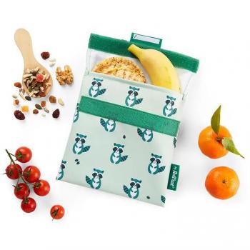 Roll'eat ® Porta Sandwich Reutilizable Snack'n'Go Animales Mapache, Bolsa Ecológica sin BPA, Diseño Color Raccoon