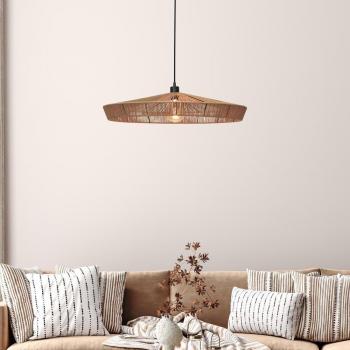 Lámpara Colgante Yunkai de Papel, 1 Luz, Ø 70cm, E27, Acabado en Madera Clara y Negra
