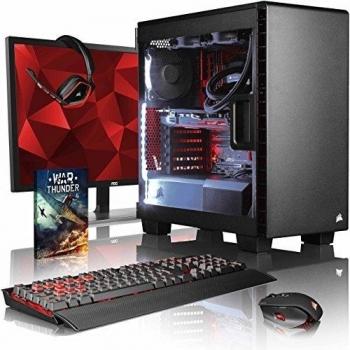 VIBOX Species-X RXL780-283 Paquet - 4,0GHz Intel i7 8-Core CPU, RX 480 GPU, Extremo, Ordenador de sobremesa Gaming con enfriador por agua con monitor, No OS incluido