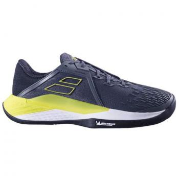 Babolat Propulse Fury 3 Zapatilla Tierra Batida Hombres - Gris Oscuro, Verde Neón