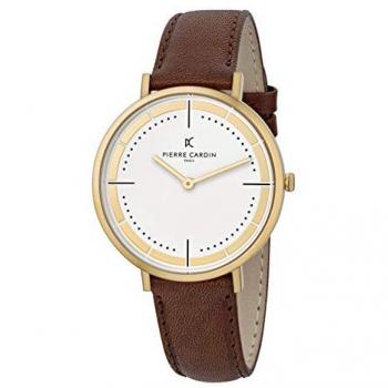 Pierre Cardin Belleville Park Men's Gold Analog Leather Watch (Model: Cbv.1031) - One Size